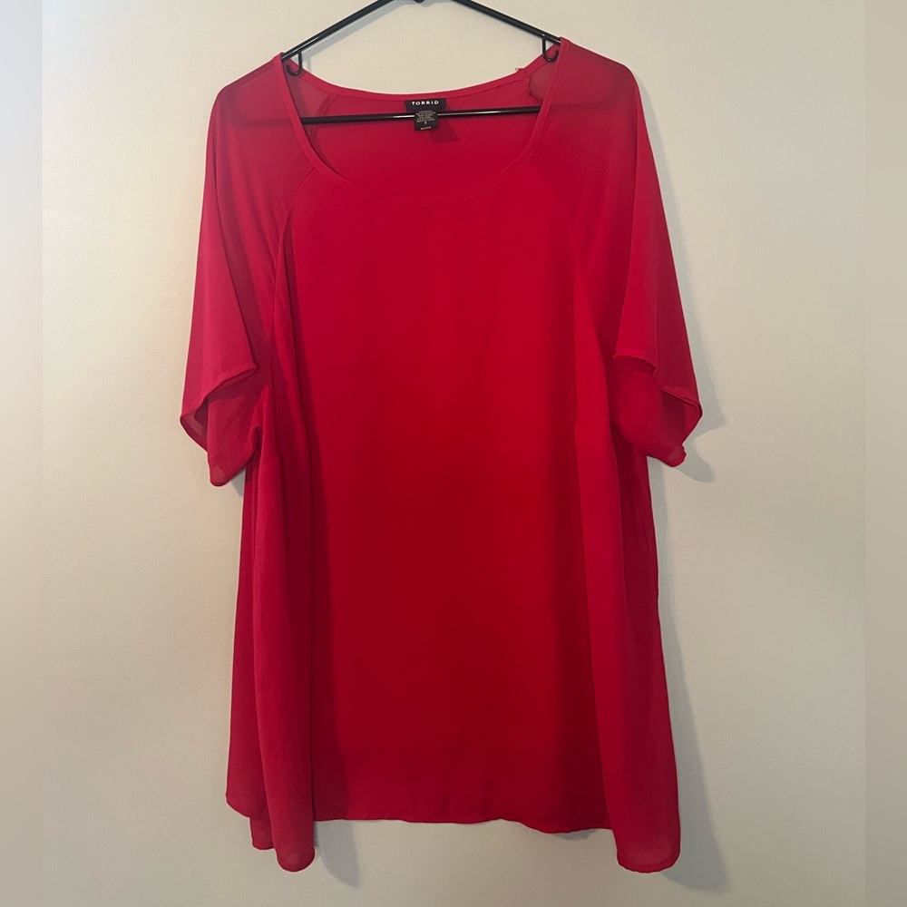 Torrid - Pink Short Sleeve Blouse